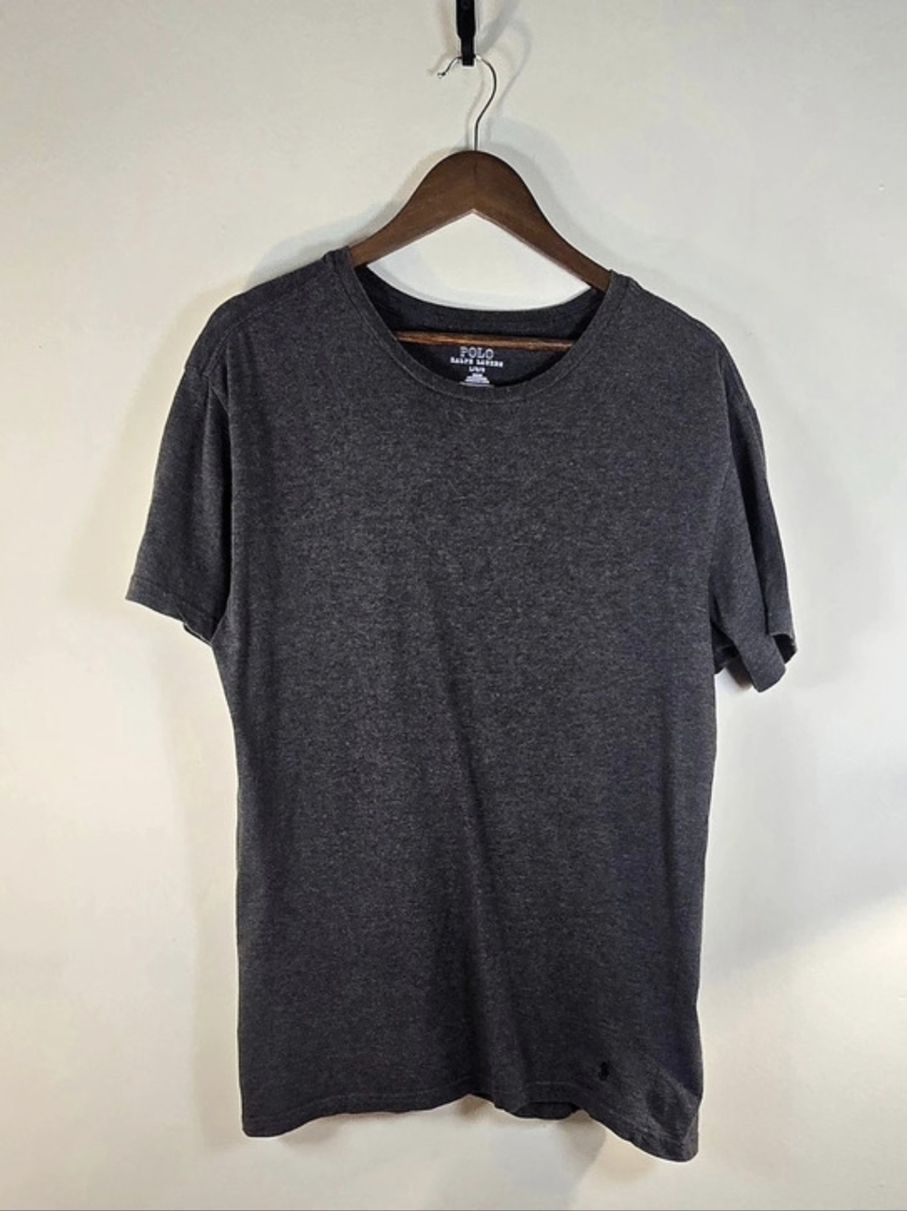 Polo Ralph Lauren Mens Charcoal Grey Slim Fit Crewneck T-Shirt Large